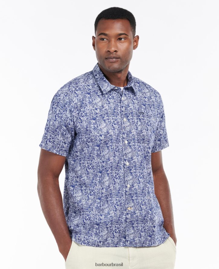 roupas Barbour braithwaite camisa de verão de manga curta azeitona empoeirada homens NH4442313