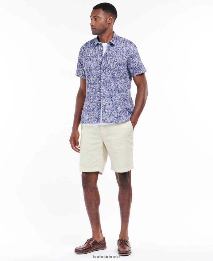 roupas Barbour braithwaite camisa de verão de manga curta azeitona empoeirada homens NH4442313