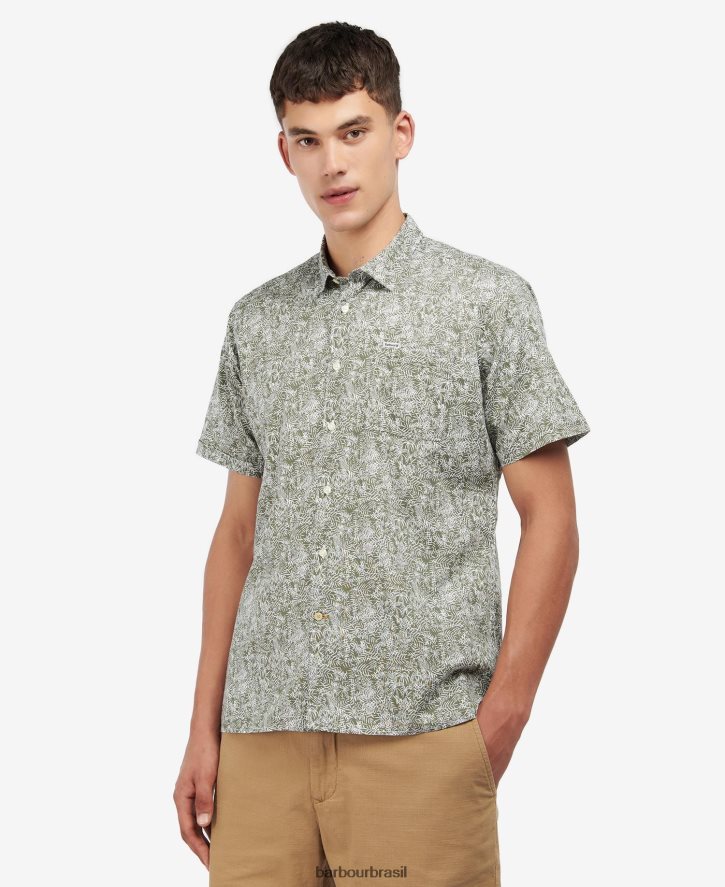roupas Barbour braithwaite camisa de verão de manga curta azul escuro homens NH4442503