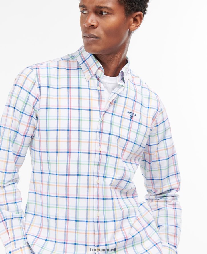 roupas Barbour camisa Crantock branco homens NH4442312