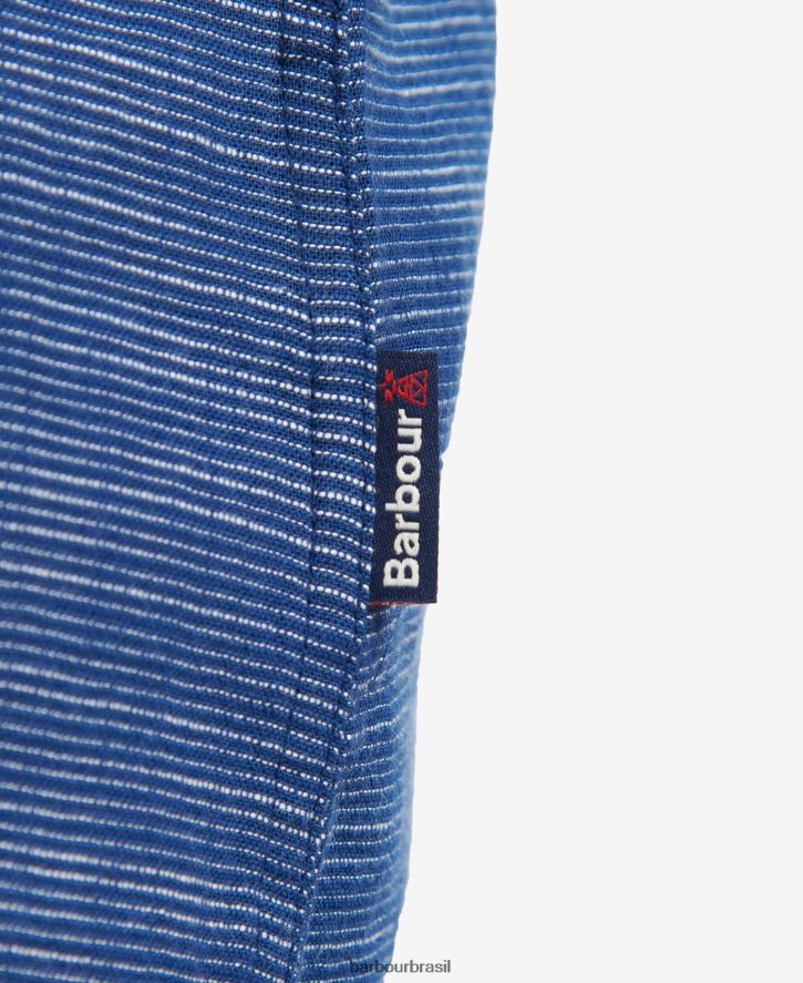 roupas Barbour camisa alfaiataria aldavik marinho clássico homens NH4442434