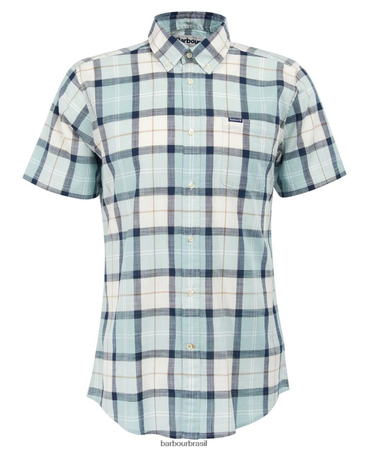 roupas Barbour camisa alfaiataria delton tartan de giz azul homens NH4442371