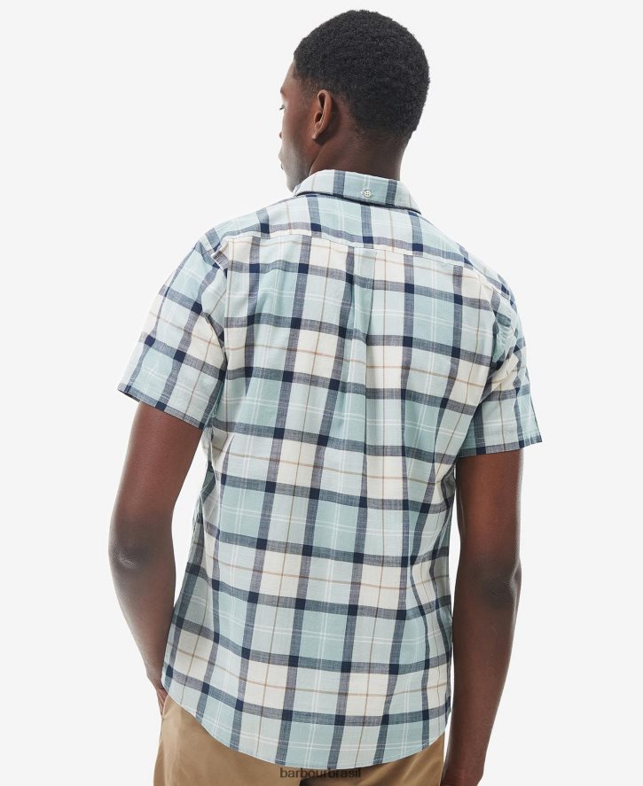 roupas Barbour camisa alfaiataria delton tartan de giz azul homens NH4442371