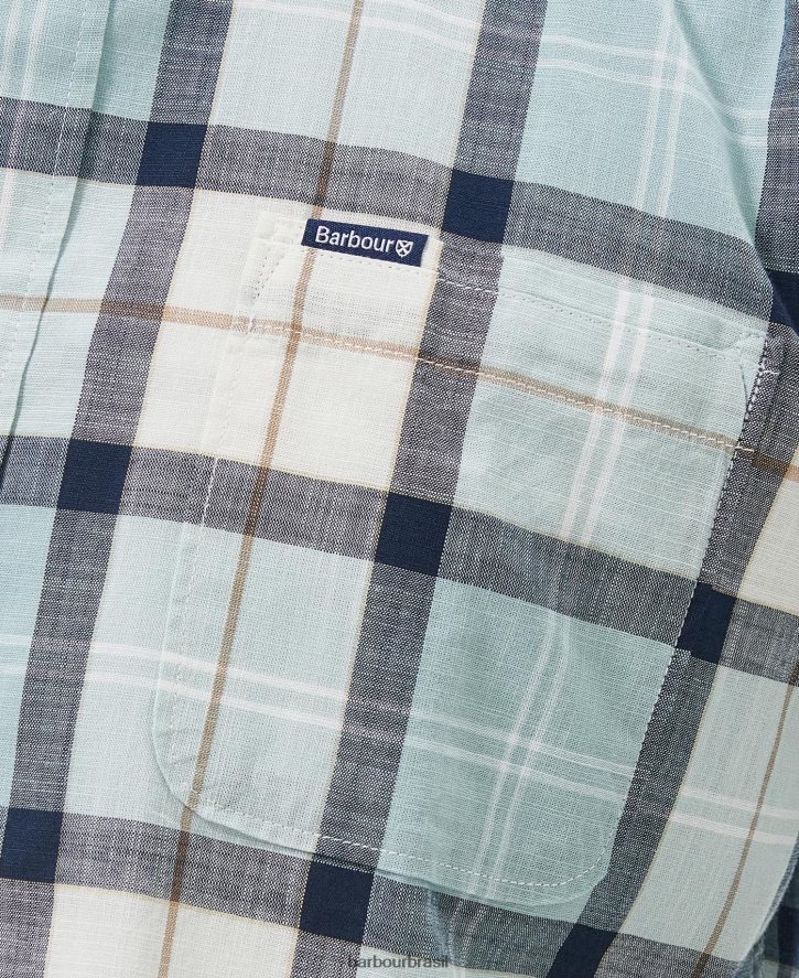 roupas Barbour camisa alfaiataria delton tartan de giz azul homens NH4442371