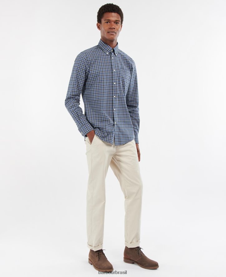 roupas Barbour camisa alfaiataria lomond Tartan da meia-noite homens NH4442329