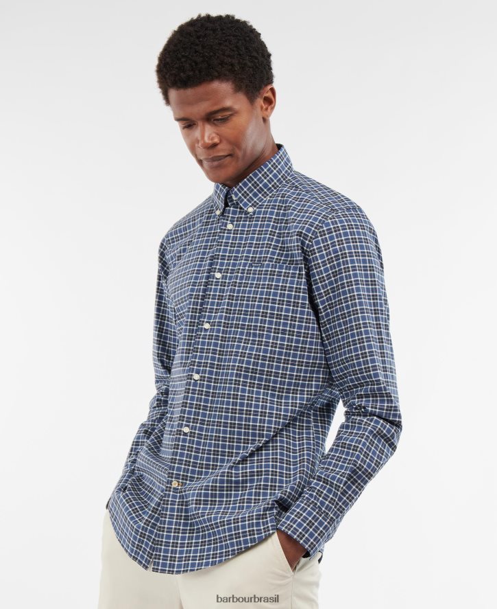 roupas Barbour camisa alfaiataria lomond Tartan da meia-noite homens NH4442329