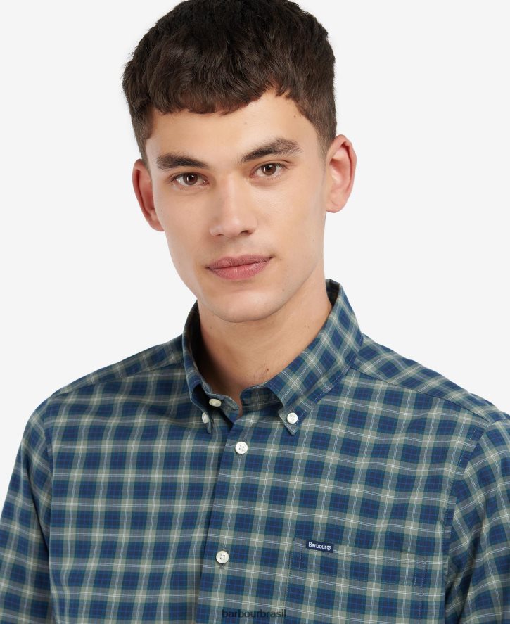 roupas Barbour camisa alfaiataria lomond tartan de areia homens NH4442339