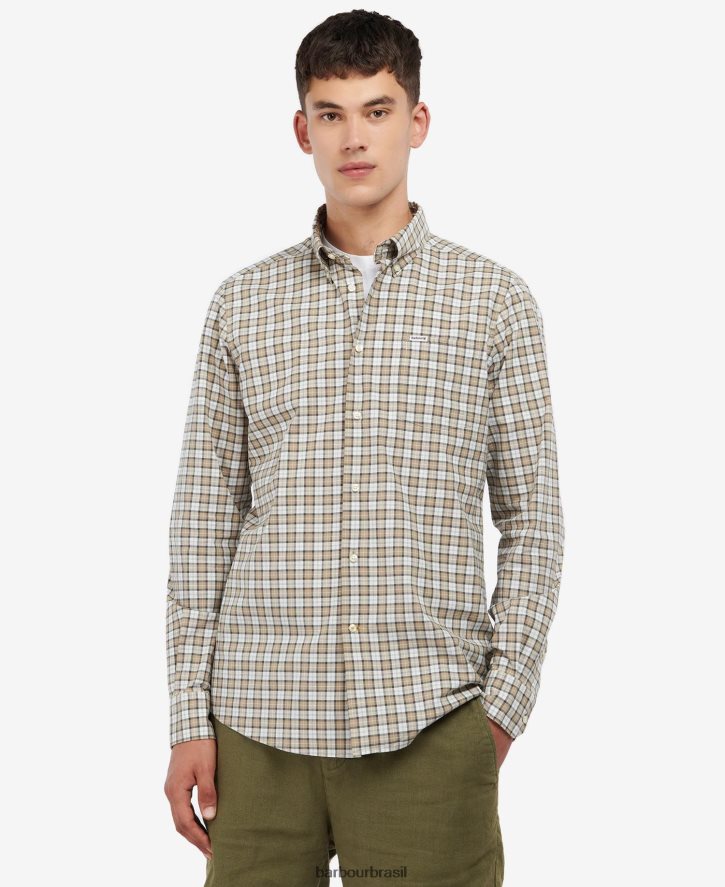 roupas Barbour camisa alfaiataria lomond tartan de areia homens NH4442449