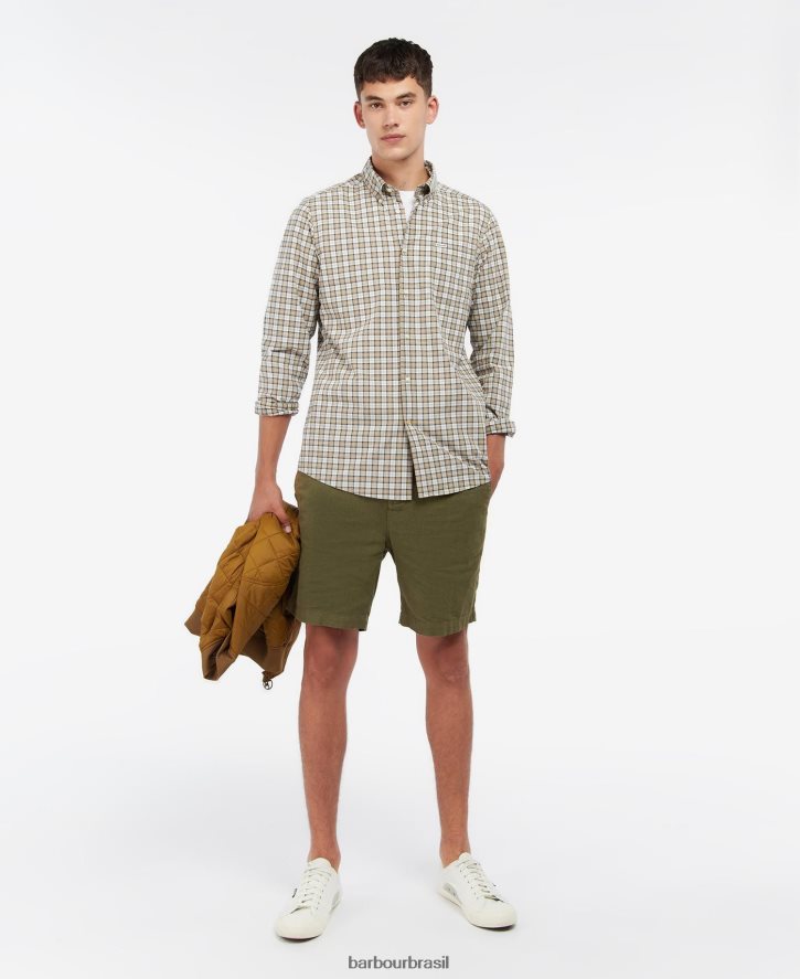 roupas Barbour camisa alfaiataria lomond tartan de areia homens NH4442449
