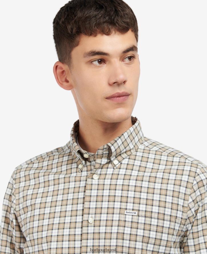 roupas Barbour camisa alfaiataria lomond tartan de areia homens NH4442449