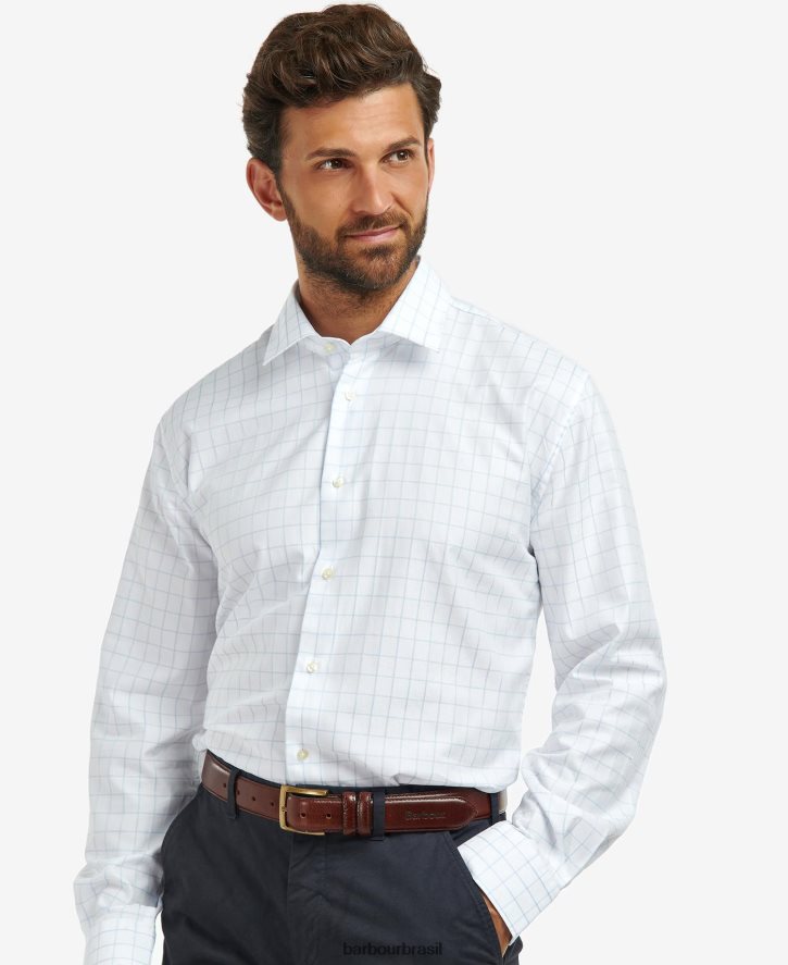 roupas Barbour camisa ativa do país hanstead céu homens NH4442393