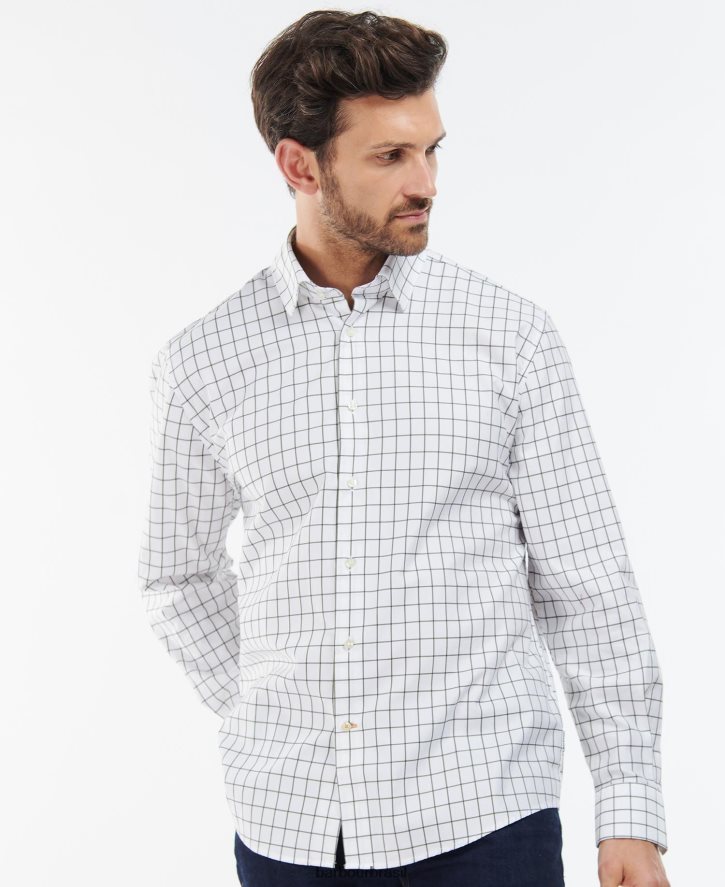 roupas Barbour camisa ativa do país hanstead meia azeitona homens NH4442458