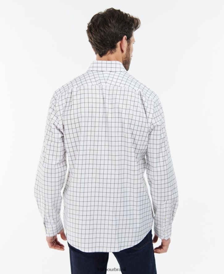 roupas Barbour camisa ativa do país hanstead meia azeitona homens NH4442458