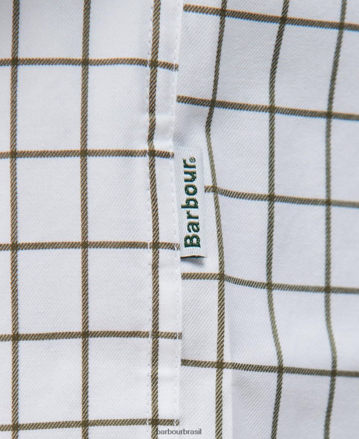 roupas Barbour camisa ativa do país hanstead meia azeitona homens NH4442458