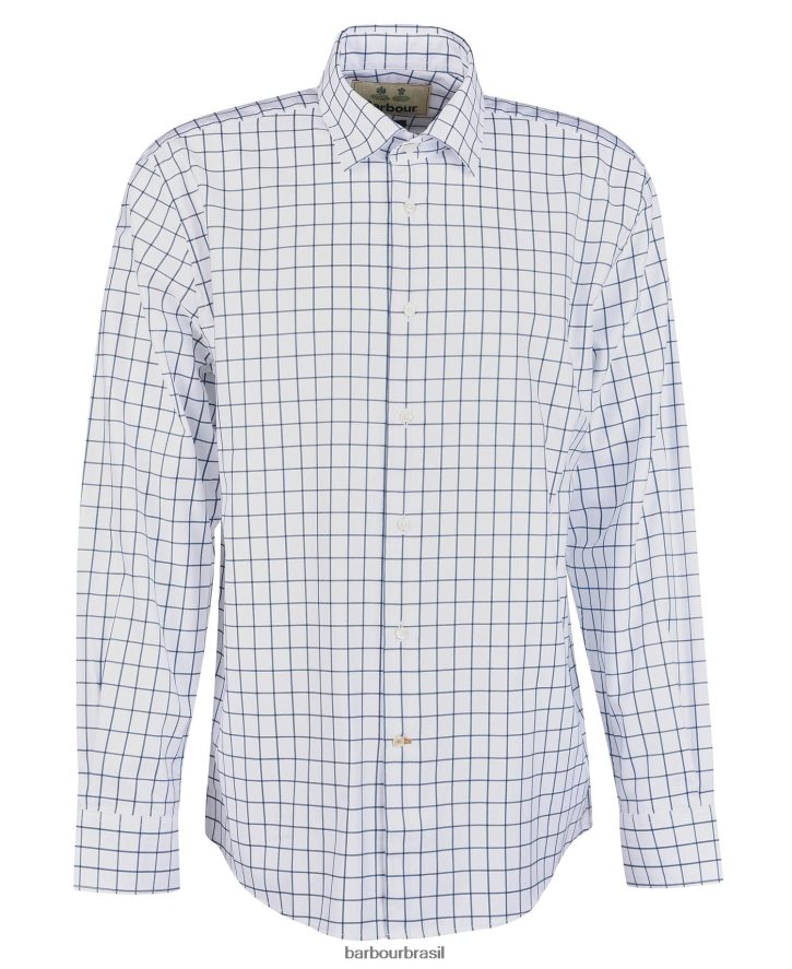 roupas Barbour camisa ativa do país hanstead meia azeitona homens NH4442469
