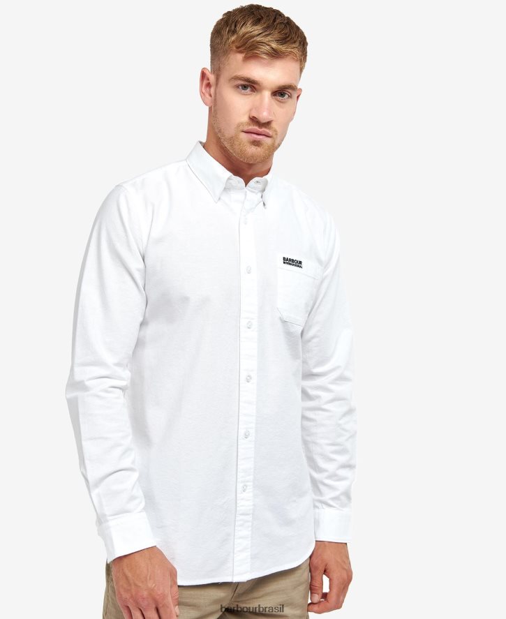 roupas Barbour camisa cinética branco clássico homens NH4442432