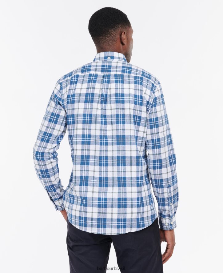 roupas Barbour camisa de alfaiataria thorpe branco homens NH4442340