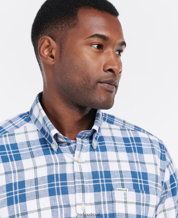 roupas Barbour camisa de alfaiataria thorpe branco homens NH4442340