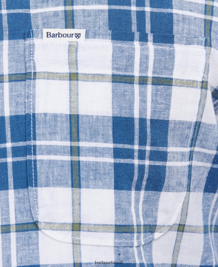 roupas Barbour camisa de alfaiataria thorpe branco homens NH4442340