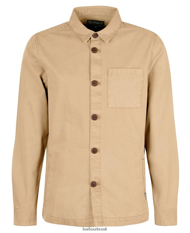 roupas Barbour camisa de algodão lavada azeitona branqueada homens NH4442296