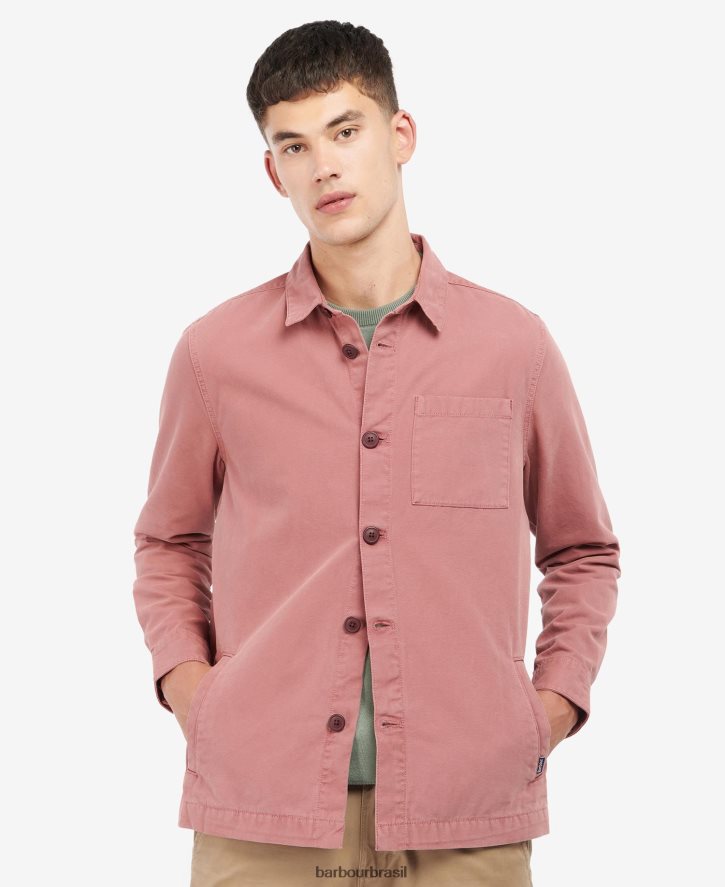 roupas Barbour camisa de algodão lavada azeitona branqueada homens NH4442300