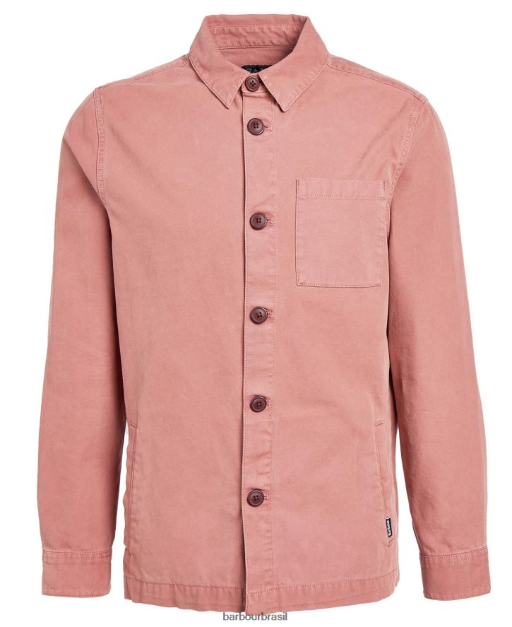 roupas Barbour camisa de algodão lavada azeitona branqueada homens NH4442300