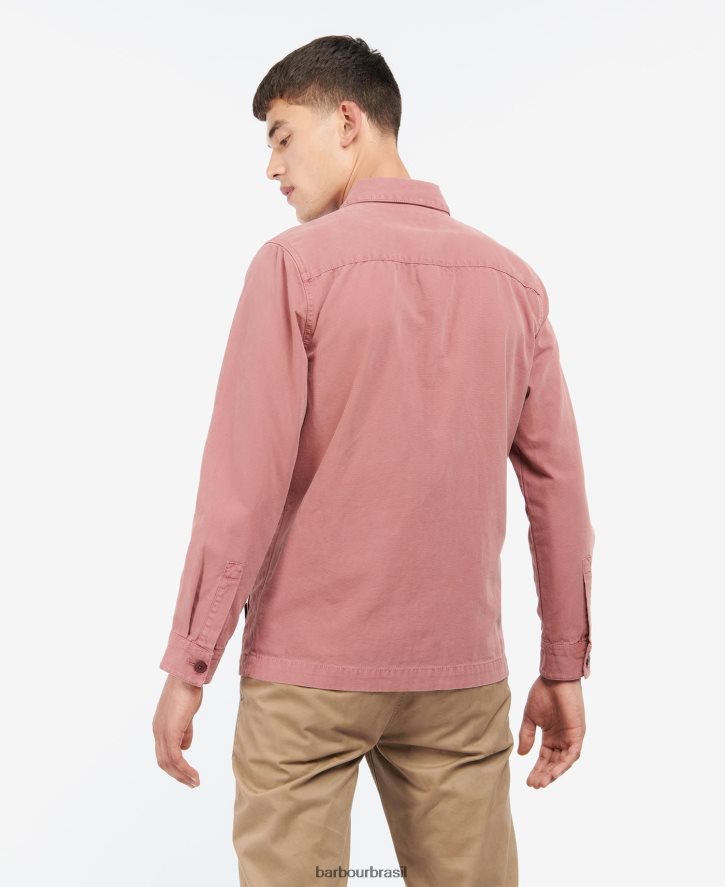 roupas Barbour camisa de algodão lavada azeitona branqueada homens NH4442300