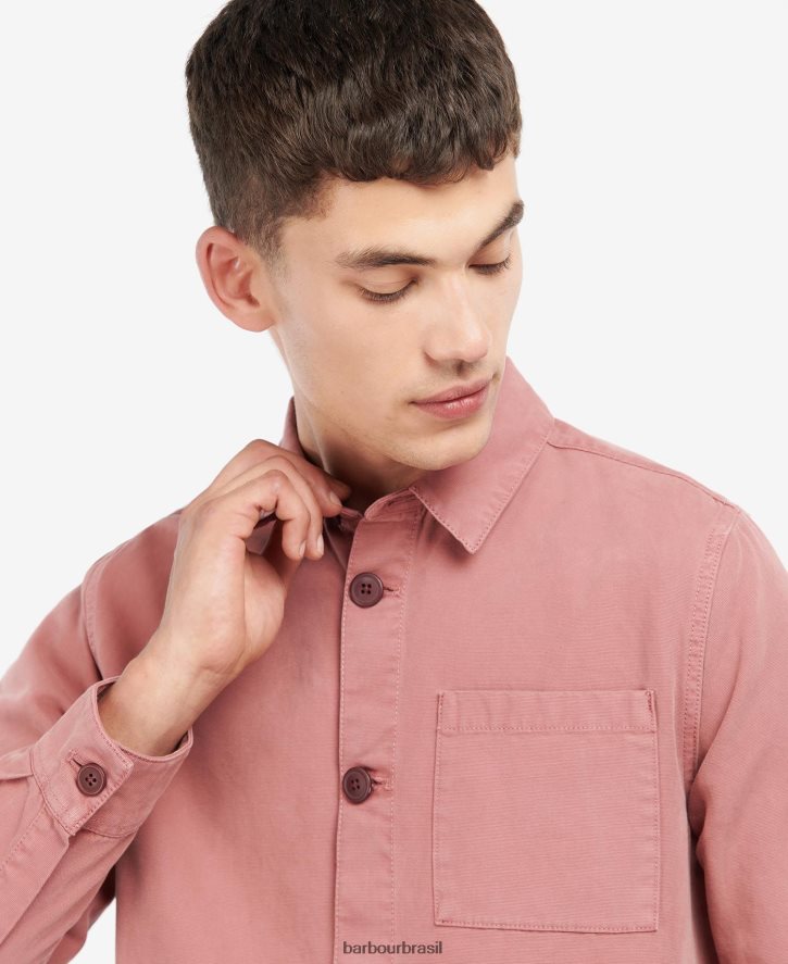 roupas Barbour camisa de algodão lavada azeitona branqueada homens NH4442300