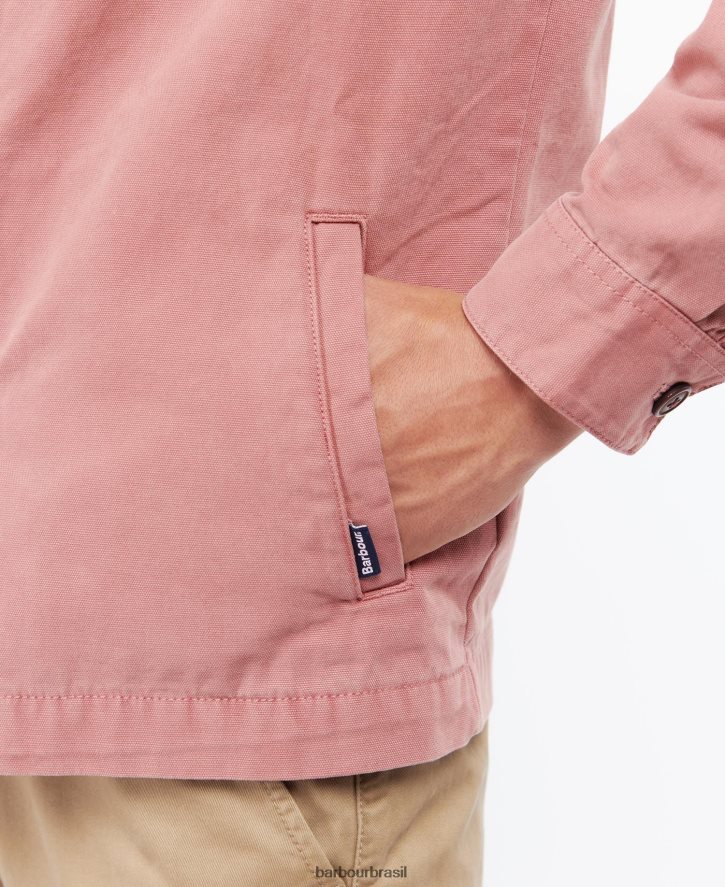 roupas Barbour camisa de algodão lavada azeitona branqueada homens NH4442300