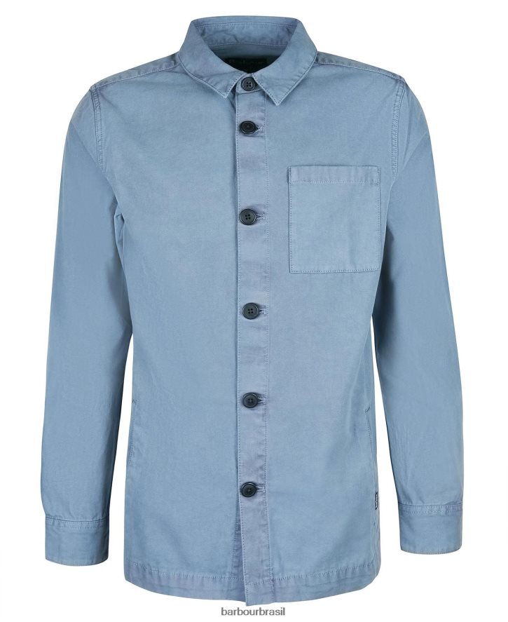 roupas Barbour camisa de algodão lavada azeitona branqueada homens NH4442523