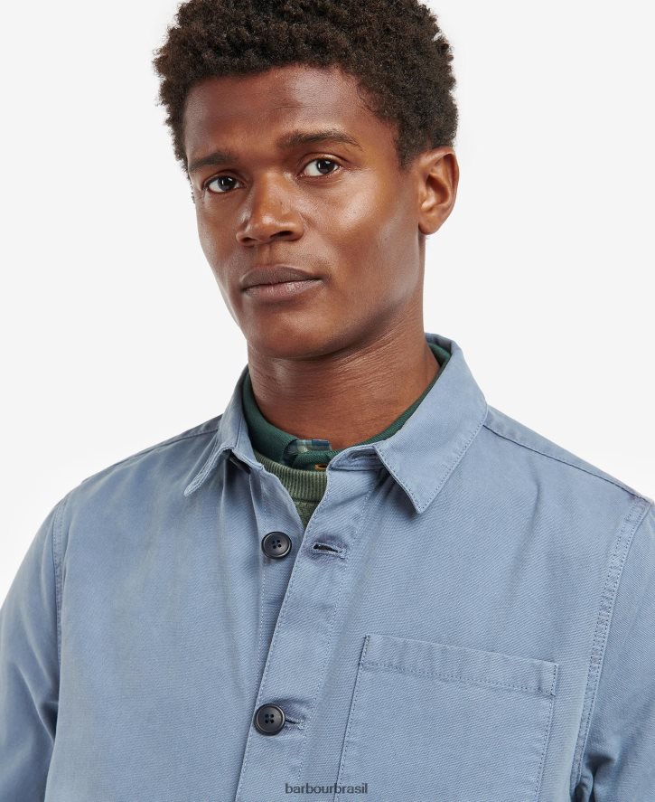 roupas Barbour camisa de algodão lavada azeitona branqueada homens NH4442523