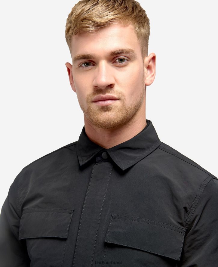 roupas Barbour camisa de cilindro preto clássico homens NH4442510