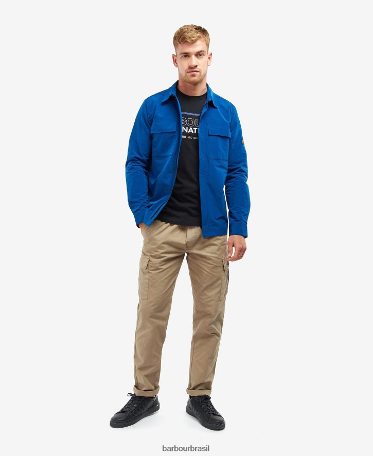 roupas Barbour camisa de cilindro preto clássico homens NH4442531