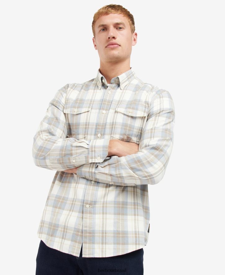 roupas Barbour camisa de freio névoa amarela homens NH4442461