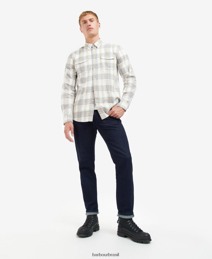 roupas Barbour camisa de freio névoa amarela homens NH4442461