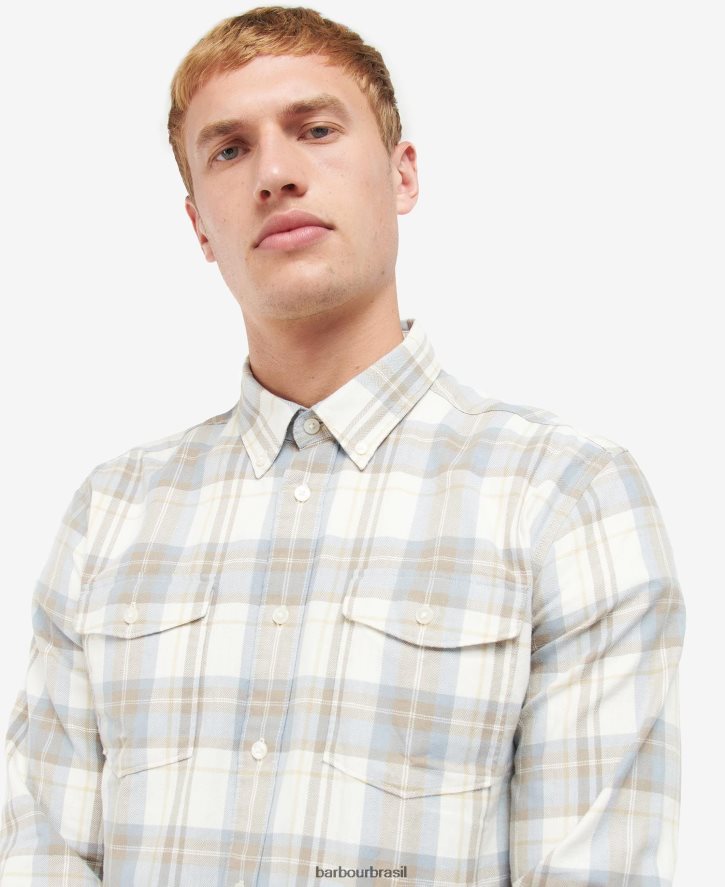roupas Barbour camisa de freio névoa amarela homens NH4442461