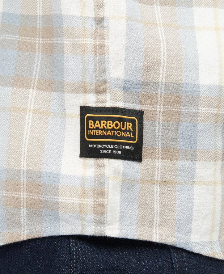 roupas Barbour camisa de freio névoa amarela homens NH4442461