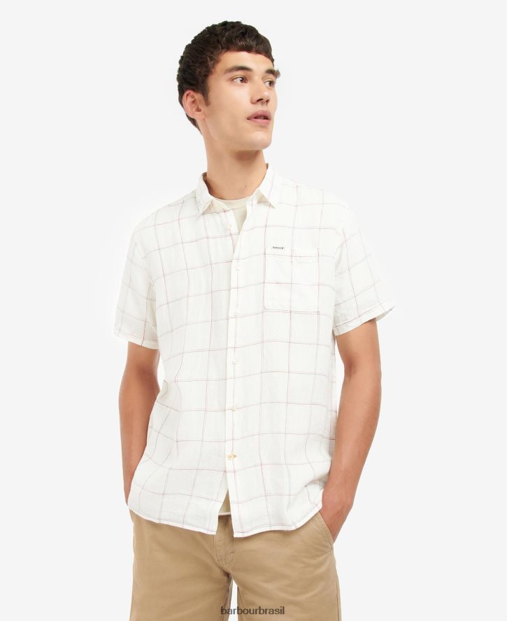 roupas Barbour camisa de linho bayston cru homens NH4442366