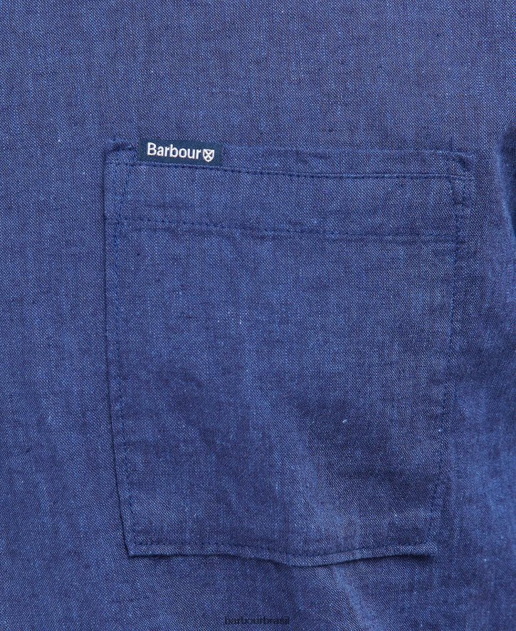 roupas Barbour camisa de manga curta nelson azeitona branqueada homens NH4442295