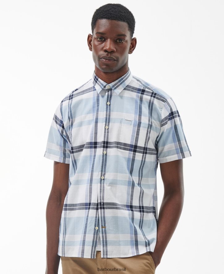 roupas Barbour camisa de verão birdforth giz azul homens NH4442385