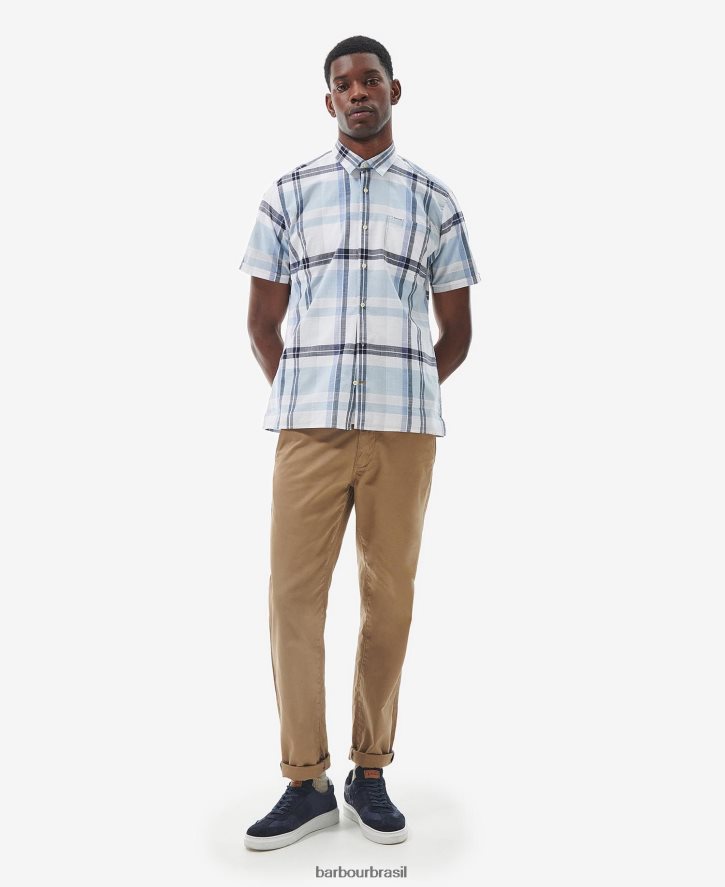 roupas Barbour camisa de verão birdforth giz azul homens NH4442385