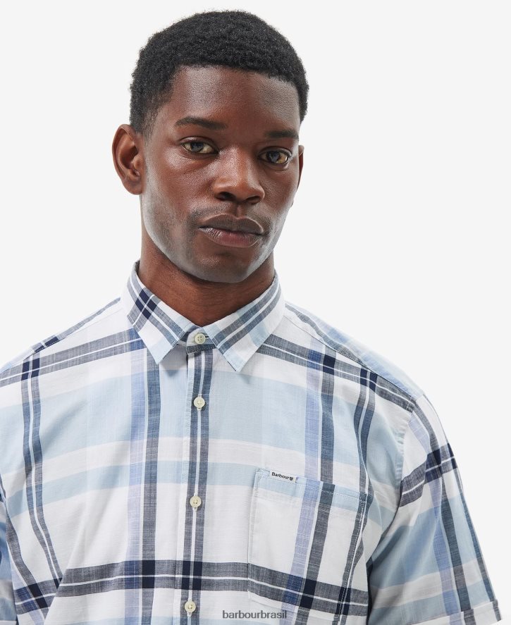 roupas Barbour camisa de verão birdforth giz azul homens NH4442385