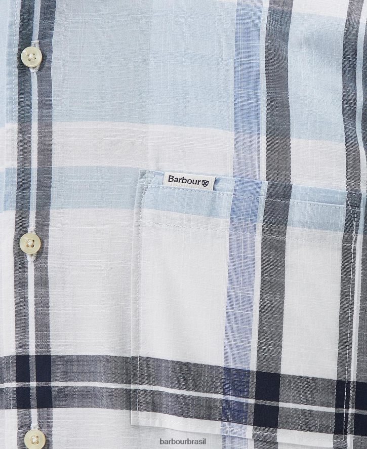 roupas Barbour camisa de verão birdforth giz azul homens NH4442385
