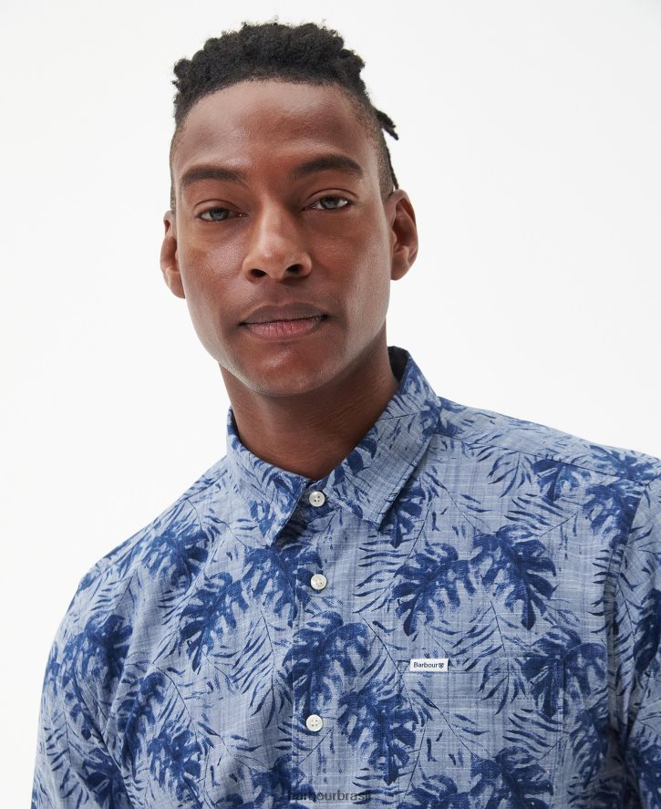 roupas Barbour camisa de verão copgrave cambraia homens NH4442288