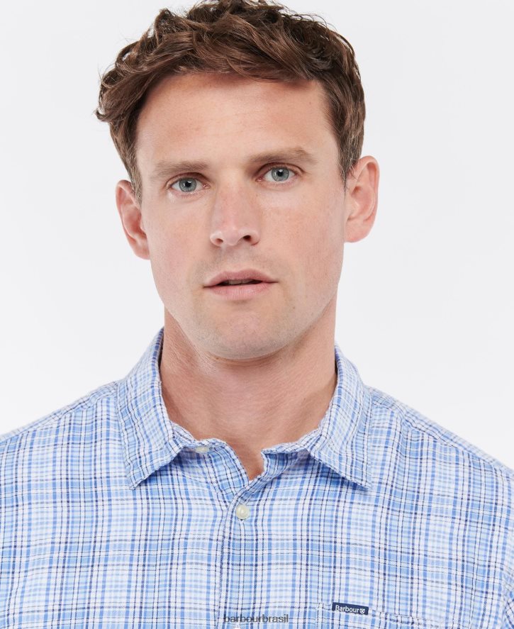 roupas Barbour camisa de verão de manga curta deanhill hortelã empoeirada homens NH4442400