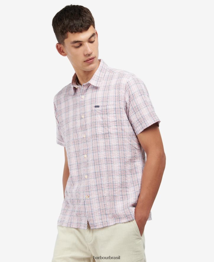 roupas Barbour camisa de verão de manga curta deanhill rosa clássico homens NH4442498