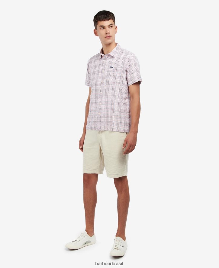 roupas Barbour camisa de verão de manga curta deanhill rosa clássico homens NH4442498