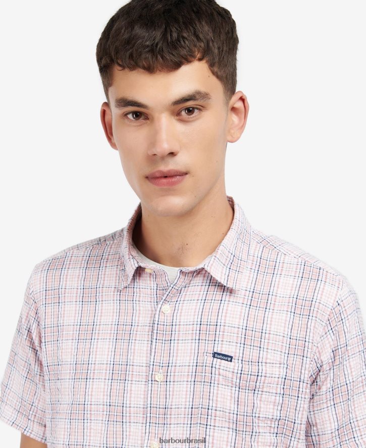 roupas Barbour camisa de verão de manga curta deanhill rosa clássico homens NH4442498