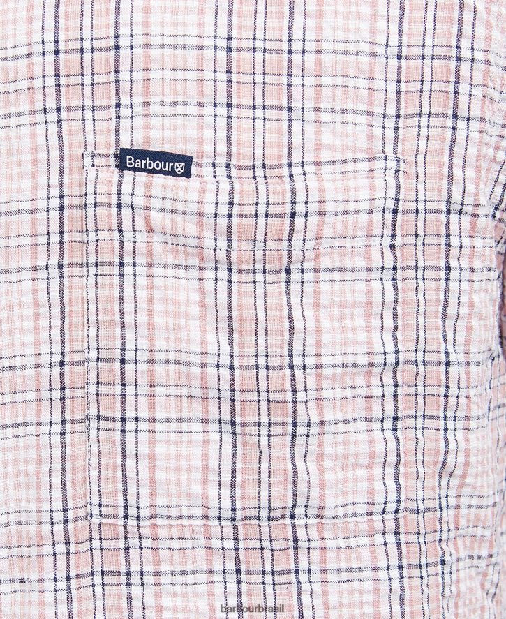 roupas Barbour camisa de verão de manga curta deanhill rosa clássico homens NH4442498