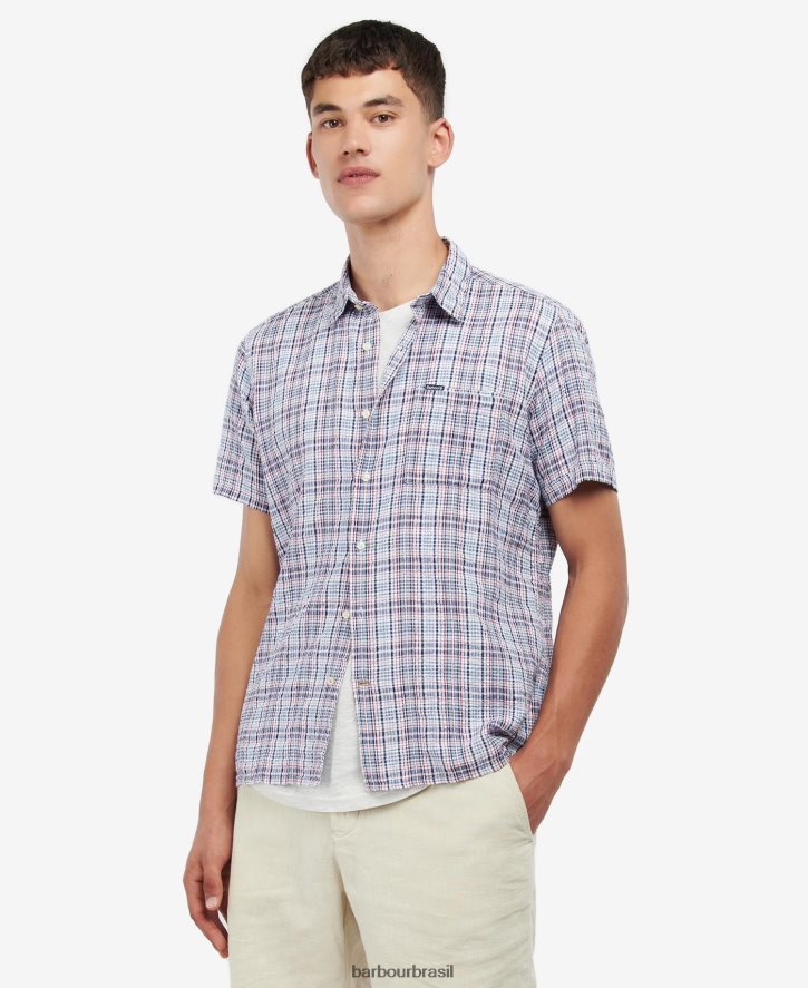 roupas Barbour camisa de verão de manga curta deanhill rosa clássico homens NH4442515